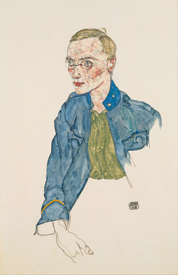 Egon Schiele Painting - One-Year Volunteer Lance-Corporal by Celestial Images