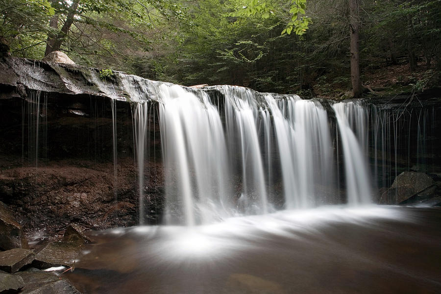 Oneida Waterfall Wearing a Summer Veil Photograph by Gene Walls