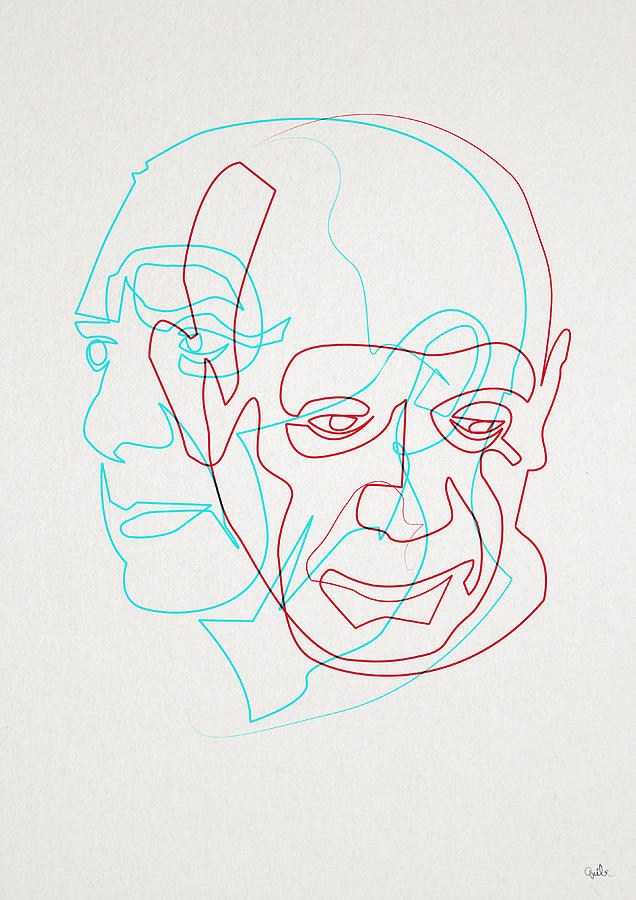 Painter Digital Art - oneline Picasso by Quibe Sarl