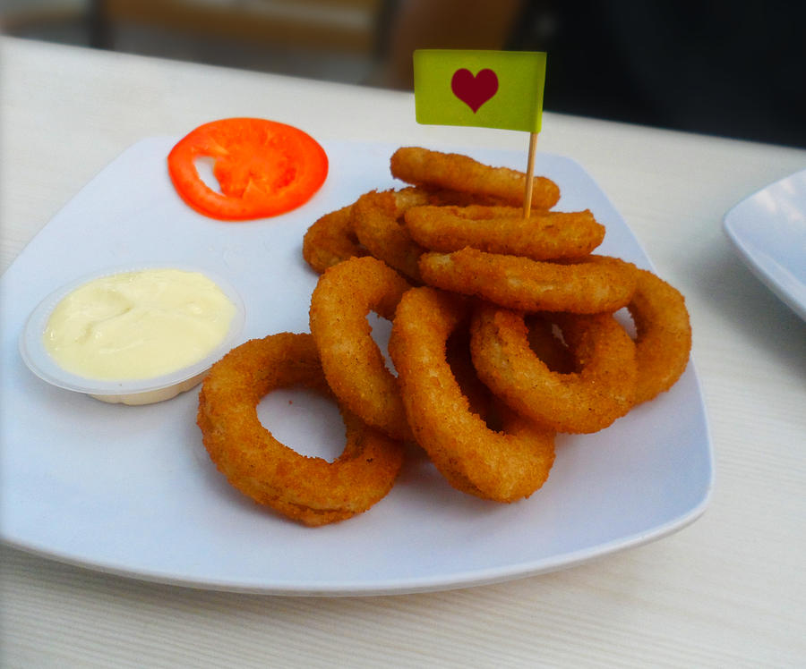 Onion Rings with Mayonnaise and Tomato Photograph by Ym Chin