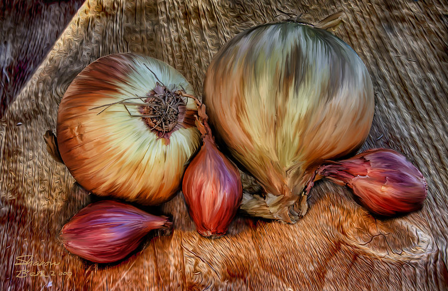 Onions and Scallions Painting by Sharon Beth