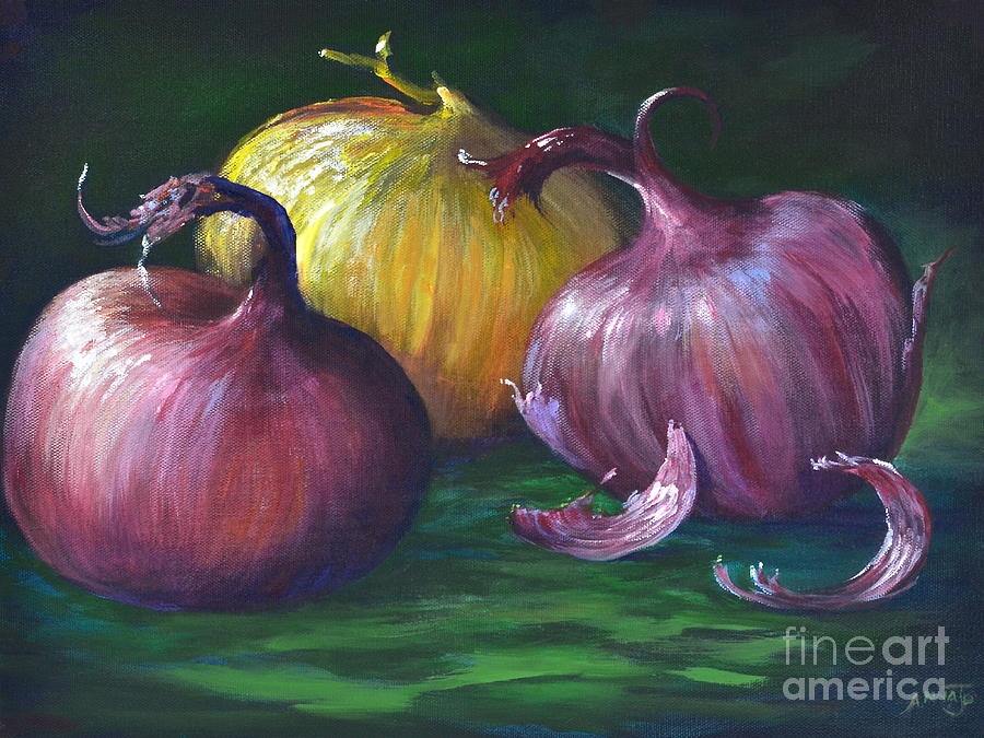 Vegetable Painting - Onions by AnnaJo Vahle