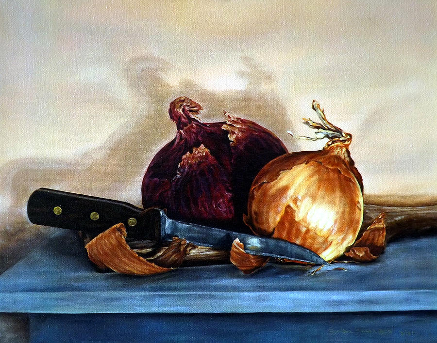Onions Painting by Linda Becker