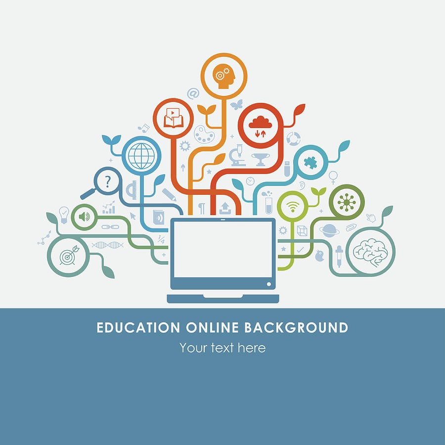Online Education Background Drawing by DrAfter123