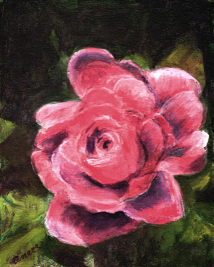 Rose Painting - Only A Rose by Anees Peterman