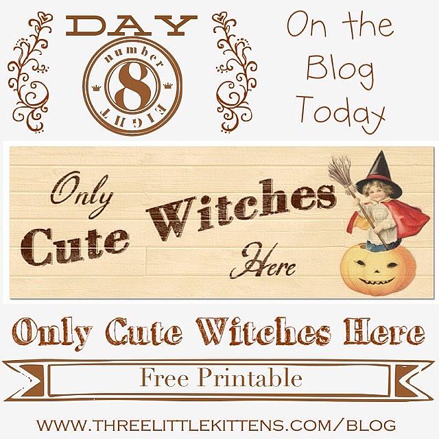 Halloween Photograph - Only Cute Witches Here #ontheblog by Teresa Mucha