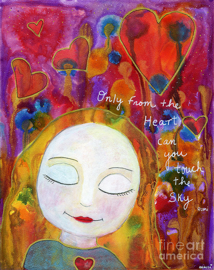 Hearts Painting - Only from The Heart by AnaLisa Rutstein
