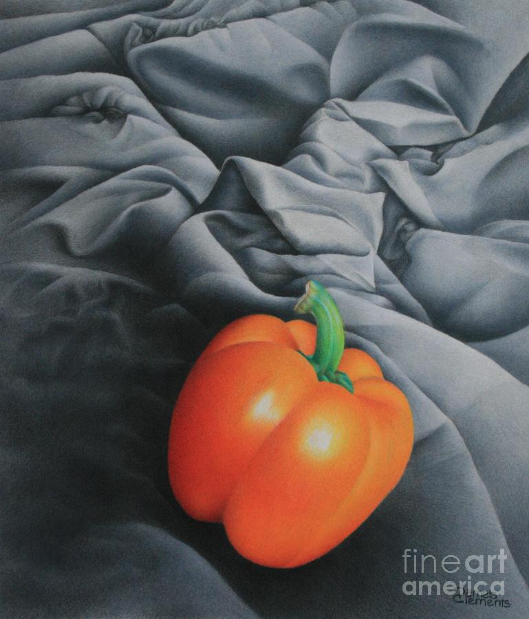 Only Orange Drawing by Pamela Clements