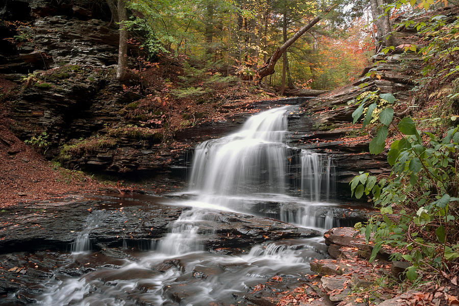 Onondaga Waterfall Transitions Into Fall Photograph by Gene Walls