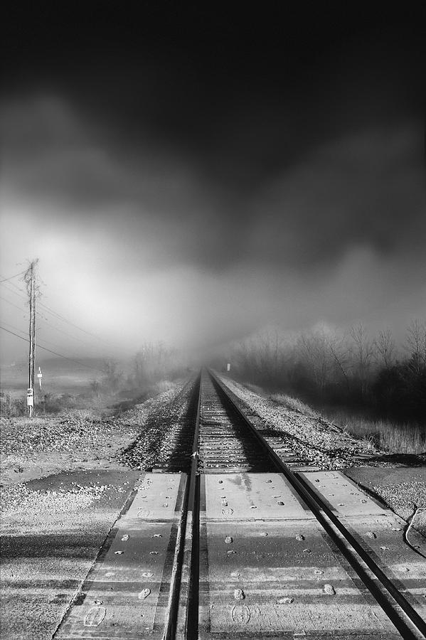 Onward - Railroad Tracks - Fog Photograph by Jason Politte