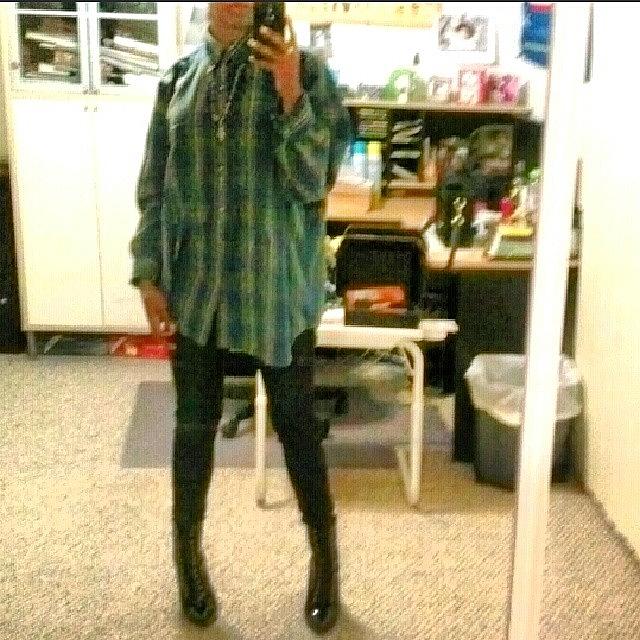 Boot Photograph - #ootd #flannel #jeans #boots by Yashema Ranger