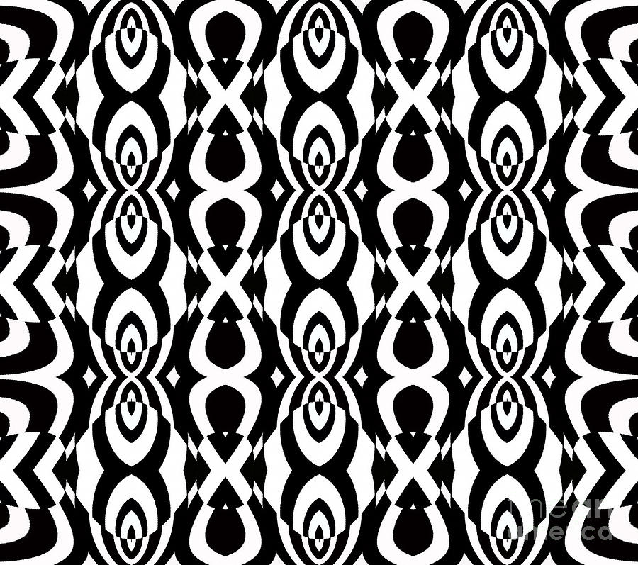 Pattern Digital Art - Op Art Pattern Geometric Black White Art No.338. by Drinka Mercep
