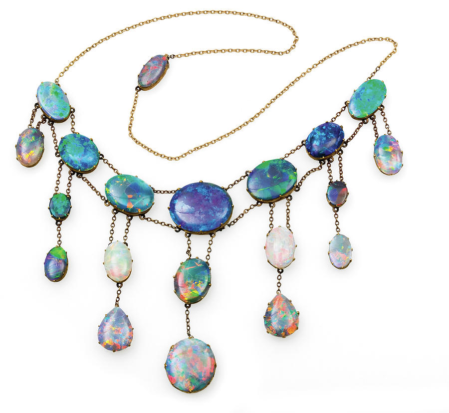 Opal Gem Necklace Photograph by Natural History Museum, London/science Photo Library