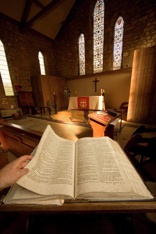 Open Bible In The Chapel Photograph By John Short - Fine Art America