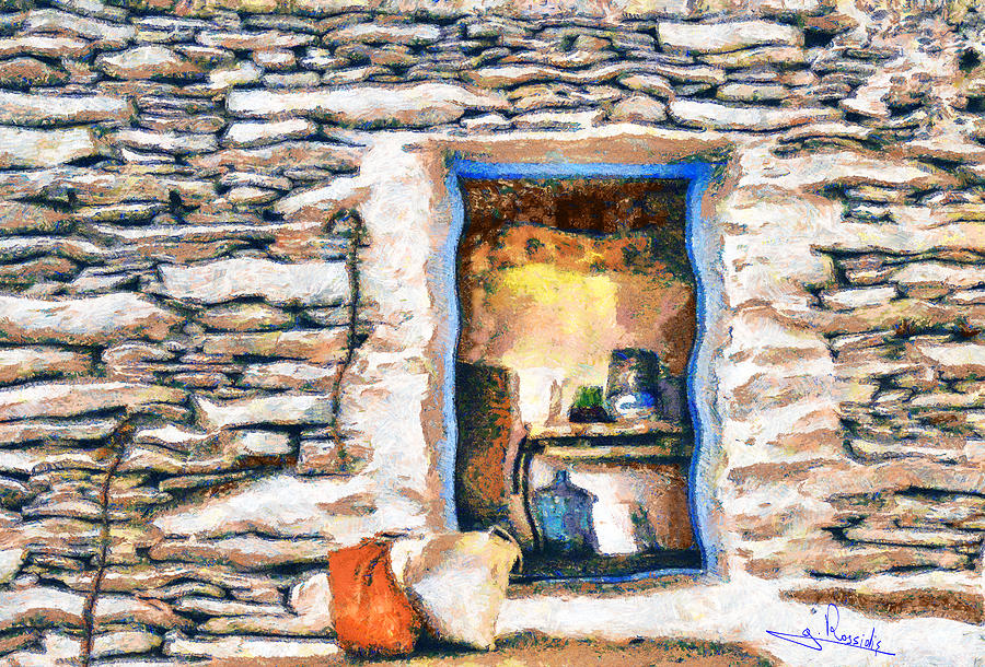 Open door Painting by George Rossidis
