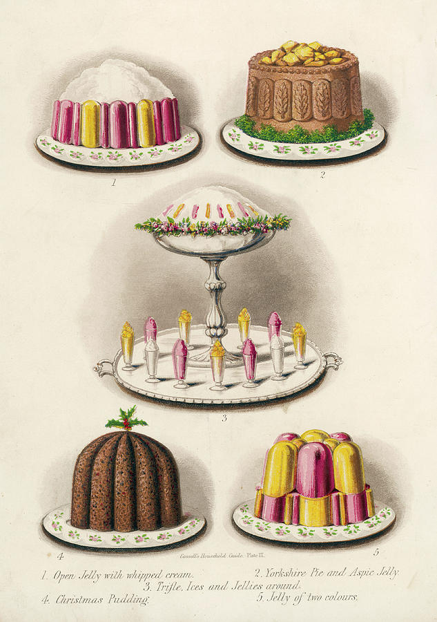 Open Jelly, Yorkshire Pie, Trifle Drawing by Mary Evans Picture Library