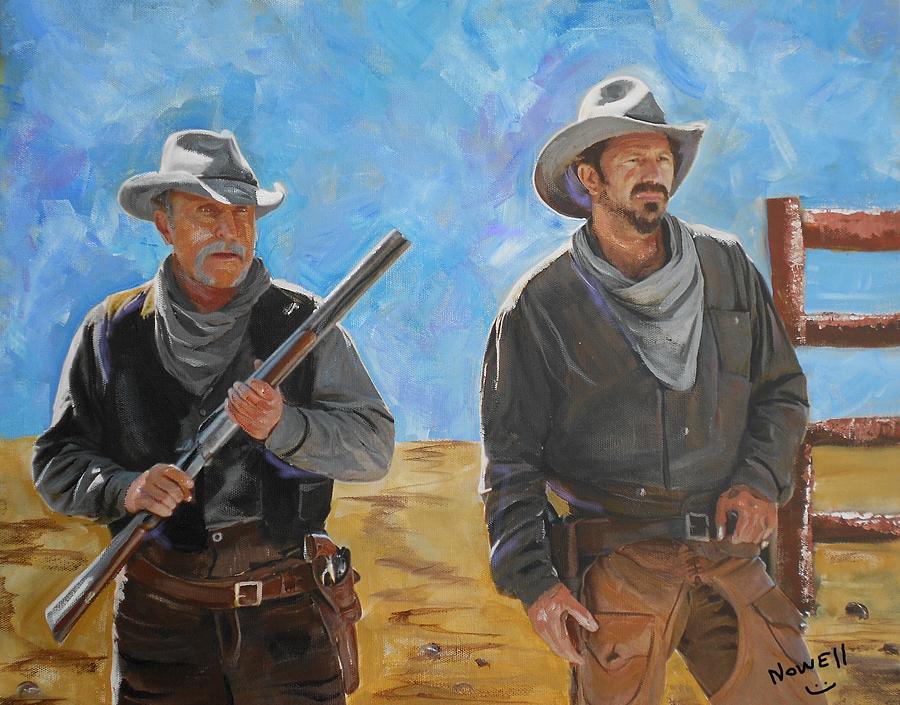 Kevin Costner Painting - Open Range - Shoot Out by Peter Nowell