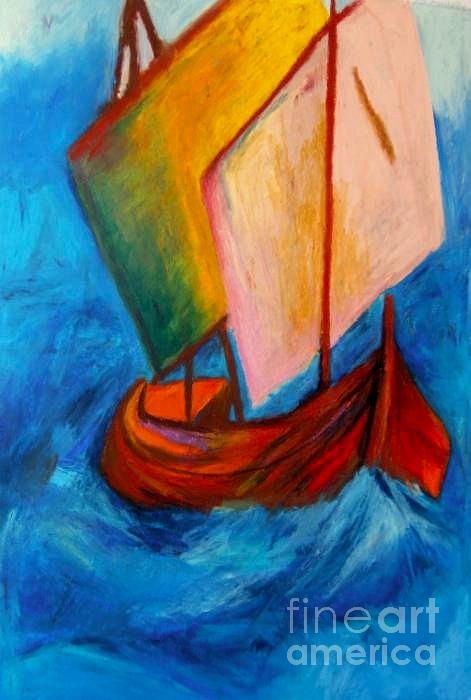 Open Sail Pastel by Jon Kittleson