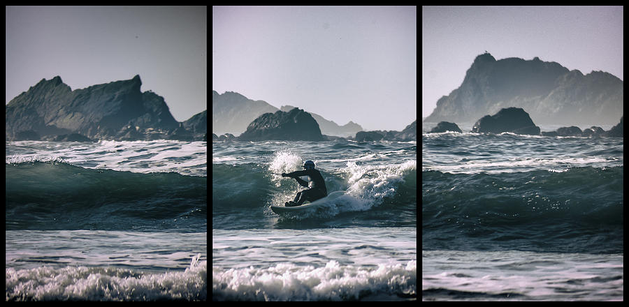 Open Surf Kayak Triptych Digital Art by Christopher Cutter