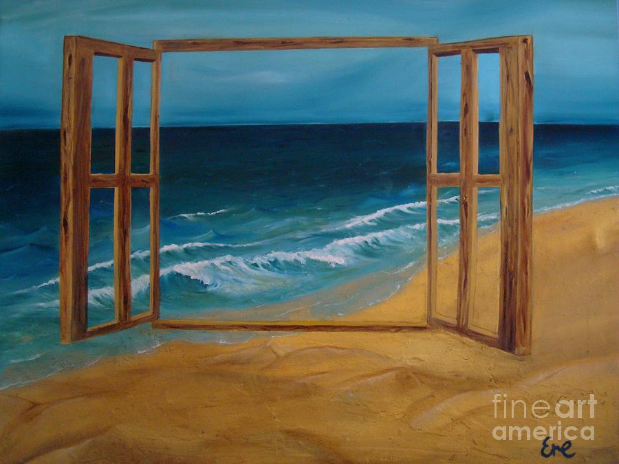 ocean window painting