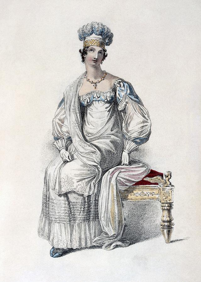 Opera Dress, Fashion Plate Drawing by English School