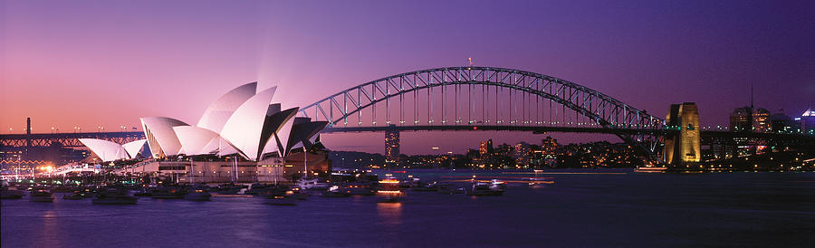 Architecture Photograph - Opera House Harbour Bridge Sydney by Panoramic Images