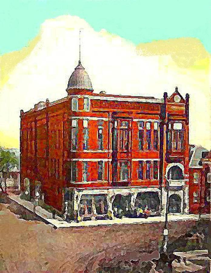 Historic Architecture Painting - Opera House In Eldora Iowa 1909- Dwight Goss by Dwight Goss