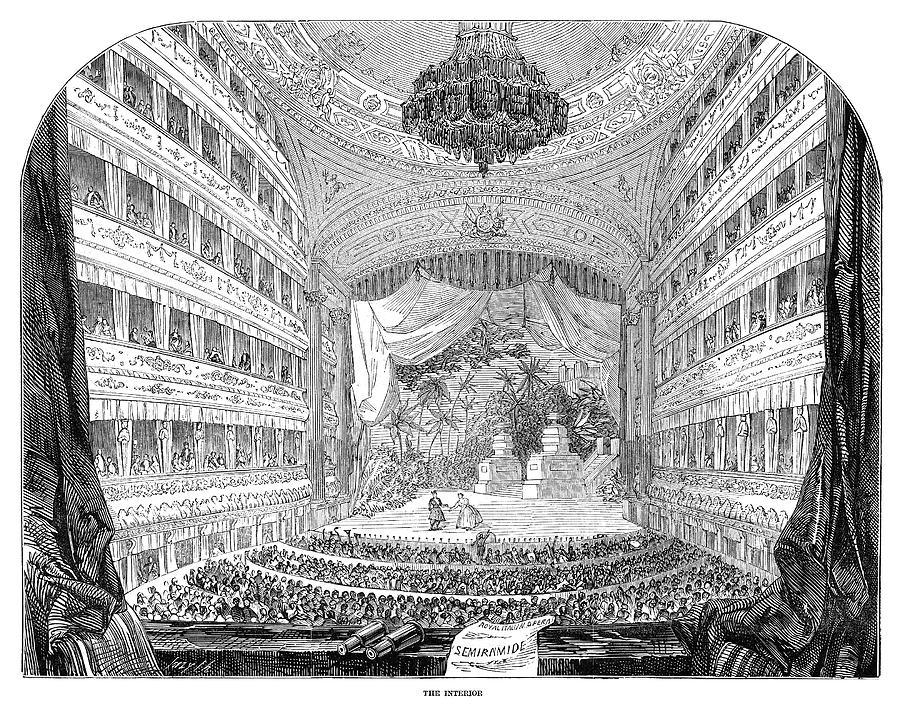 Opera House Opening, 1847 Painting by Granger