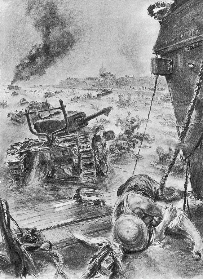 Operation 'jubilee' - The Allies Make Drawing by Mary Evans Picture ...