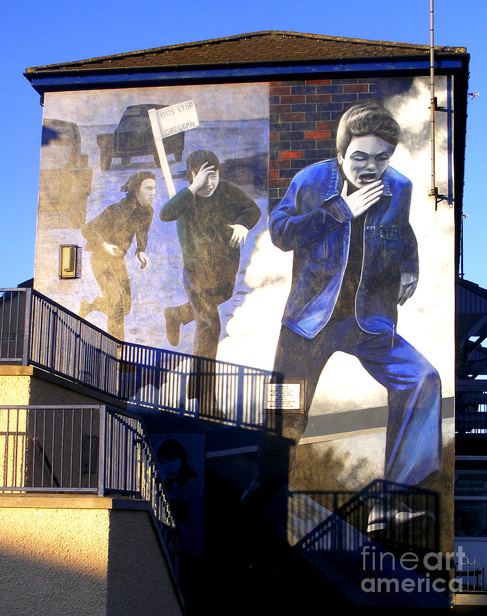 Black And White Photograph - Derry Mural Operation Motorman  by Nina Ficur Feenan