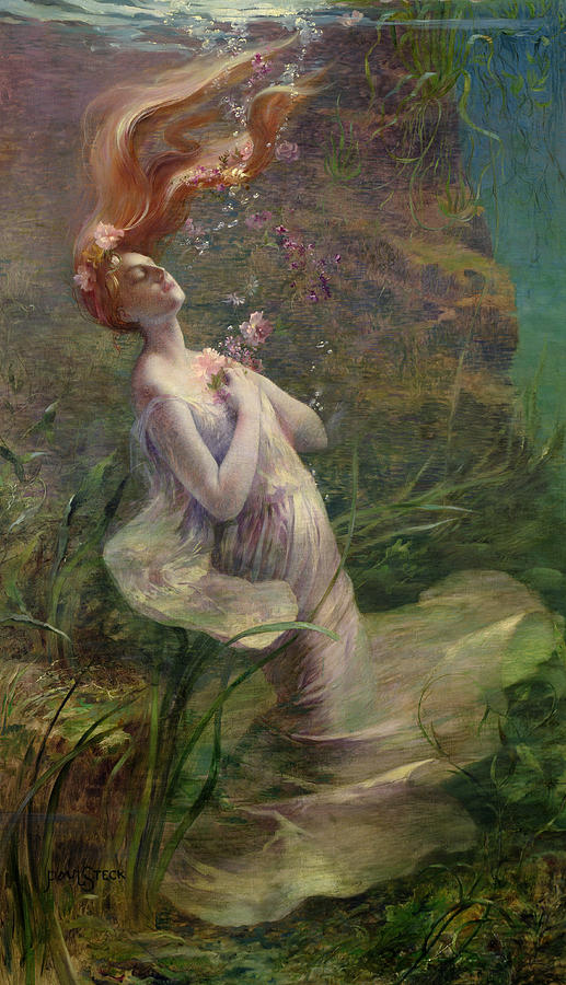 Ophelia Drowning Painting by Paul Albert Steck