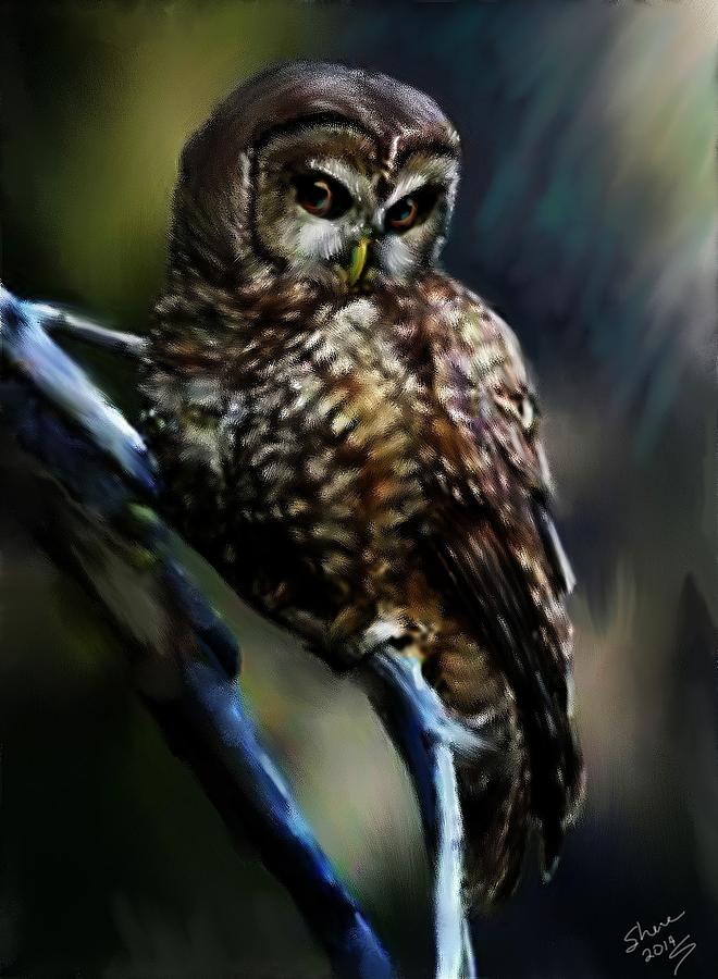 Owl Painting - Ophelia by Shere Crossman
