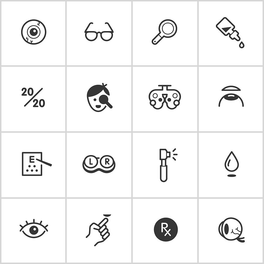 Optical & Visual Icons — Inky Series Drawing by RLT_Images