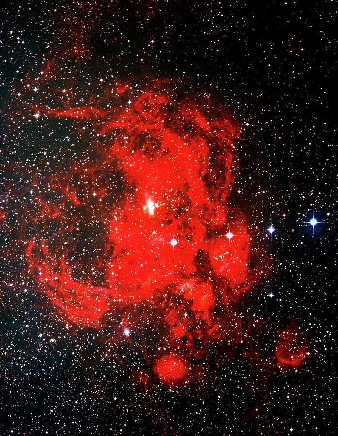 Ngc 6357 Photograph - Optical Image Of Emission Nebula Ngc 6357 by Royal Observatory, Edinburgh/aatb/science Photo Library