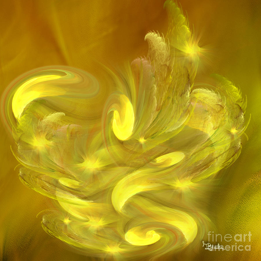 Magic Digital Art - Optimistic art - Rhapsody in yellows by RGiada by Giada Rossi