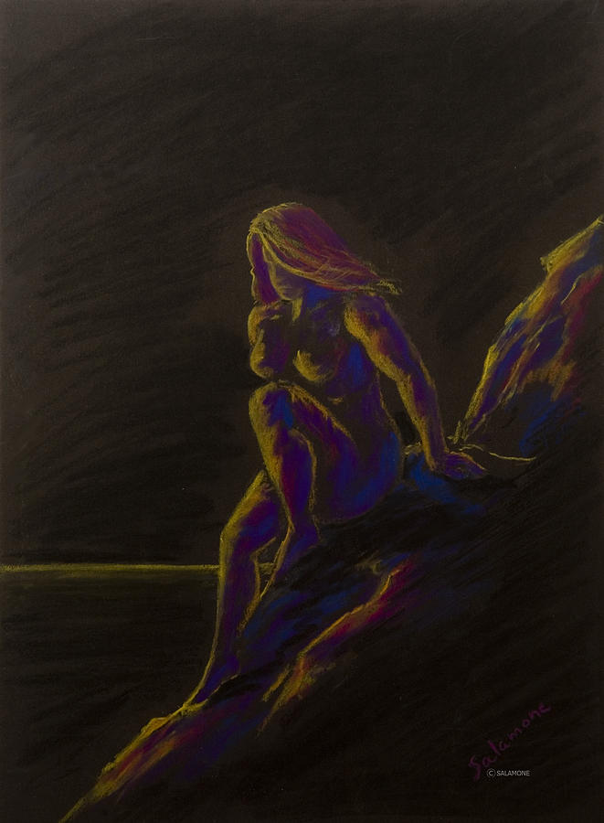 Or disappear into the sea Pastel by Brenda Salamone