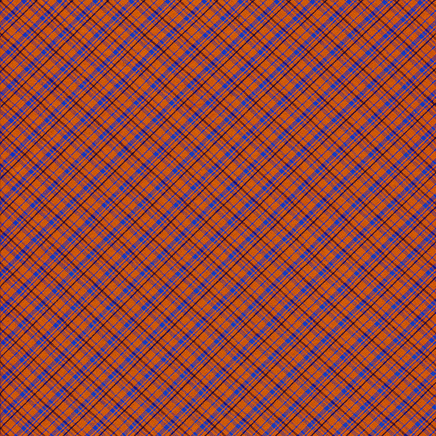 Orange And Blue Diagonal Plaid Pattern Cloth Background Photograph by Keith Webber Jr