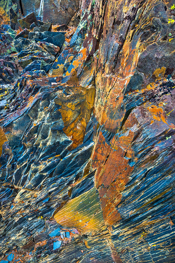 Orange and Blue Rock Abstract Photograph by Alexander Kunz