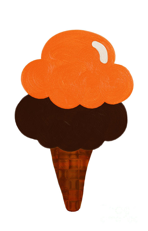 Orange And Chocolate Ice Cream Digital Art by Andee Design