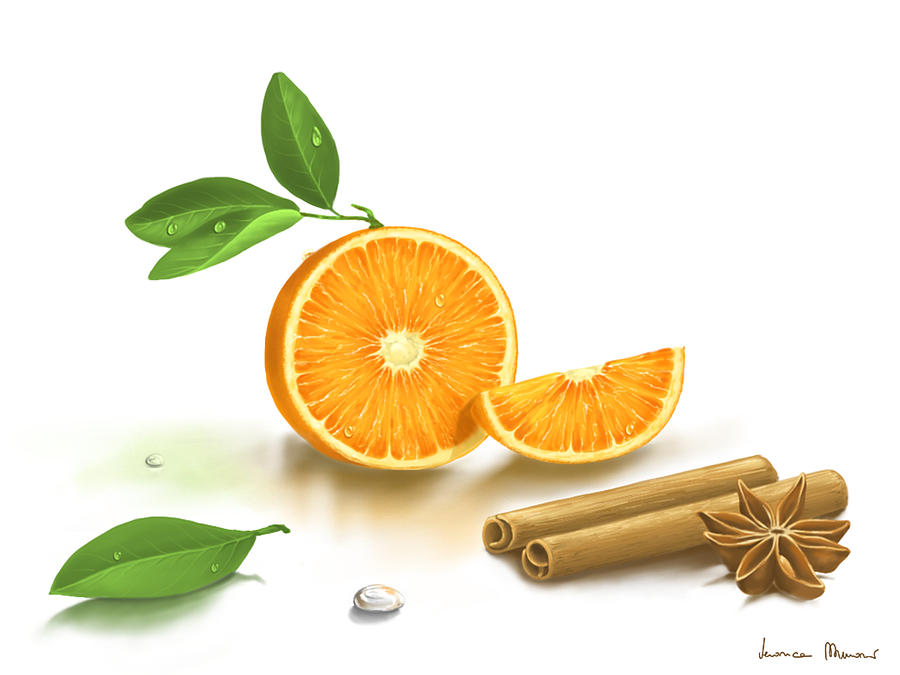 Orange and Cinnamon Painting by Veronica Minozzi