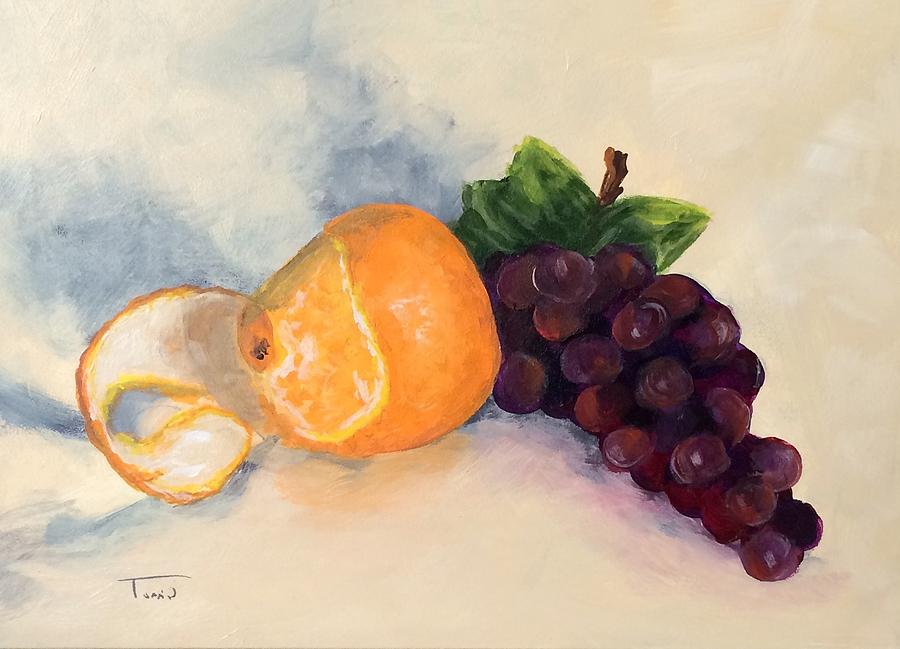 Orange And Grapes Painting