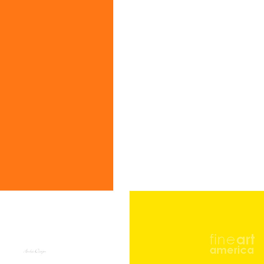 Orange And Lemon Square Digital Art by Andee Design