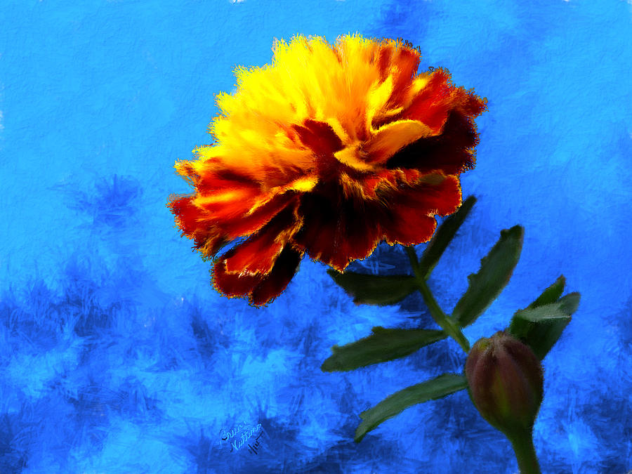 Orange and Yellow Wild Flower Painting by Bruce Nutting