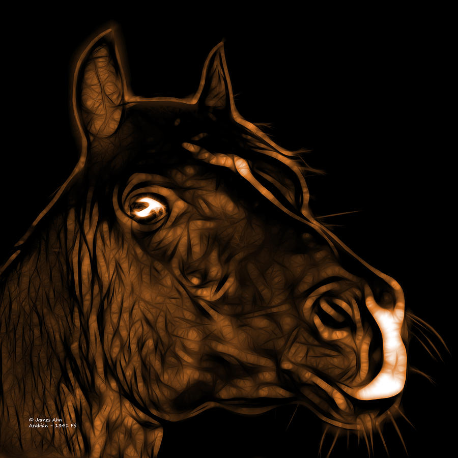 Animal Digital Art - Orange Arabian Horse - 1341 FS  by James Ahn