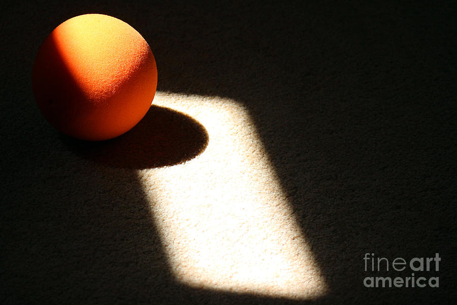 Orange Ball Abstract Horizontal Photograph by Karen Adams