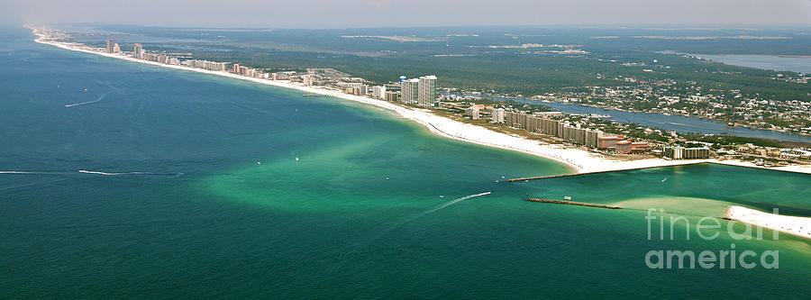 Looking N W Across Perdio Pass to Gulf Shores Photograph by Gulf Coast Aerials -