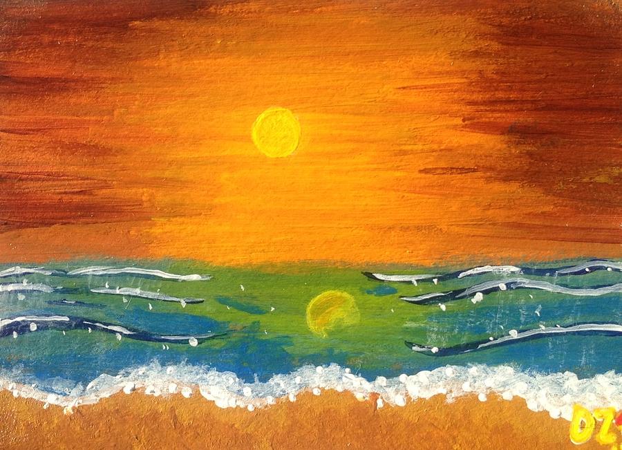 Orange Beach Painting by Diego Zegarra - Fine Art America