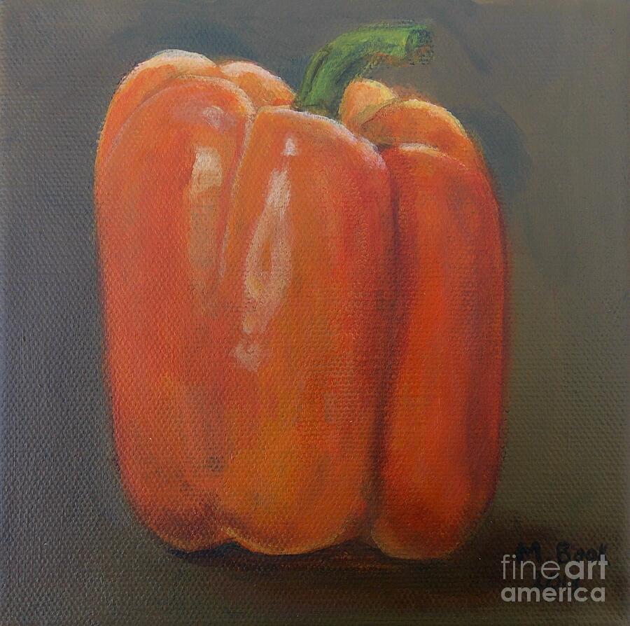 Orange Bell Pepper Painting by Marlene Book
