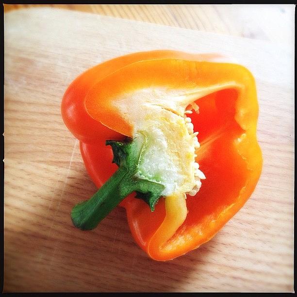 Vegetable Photograph - Orange bell pepper by Matthias Hauser