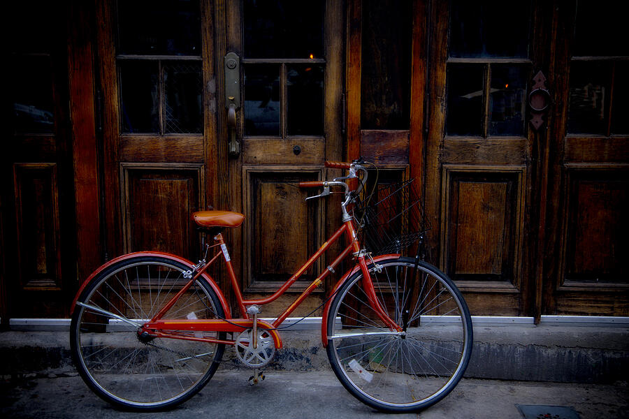 Orange Bike Photograph by Garry Gay